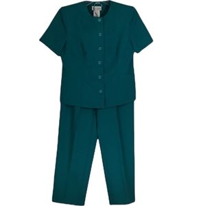 EUC Vintage Miss Dorby Women's 12 Short Sleeve Business Office Pant Suit